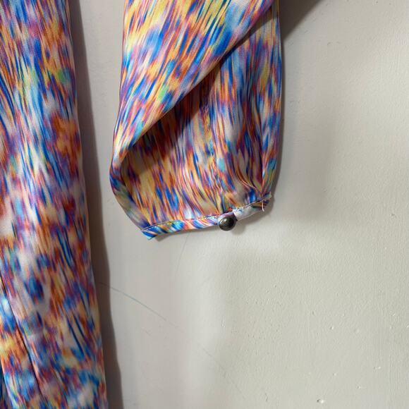 Rebecca Minkoff Lima Mini Dress SZ 10‎ Multicolor Retro Mod Long Sleeve Occasion - Picture 8 of 9